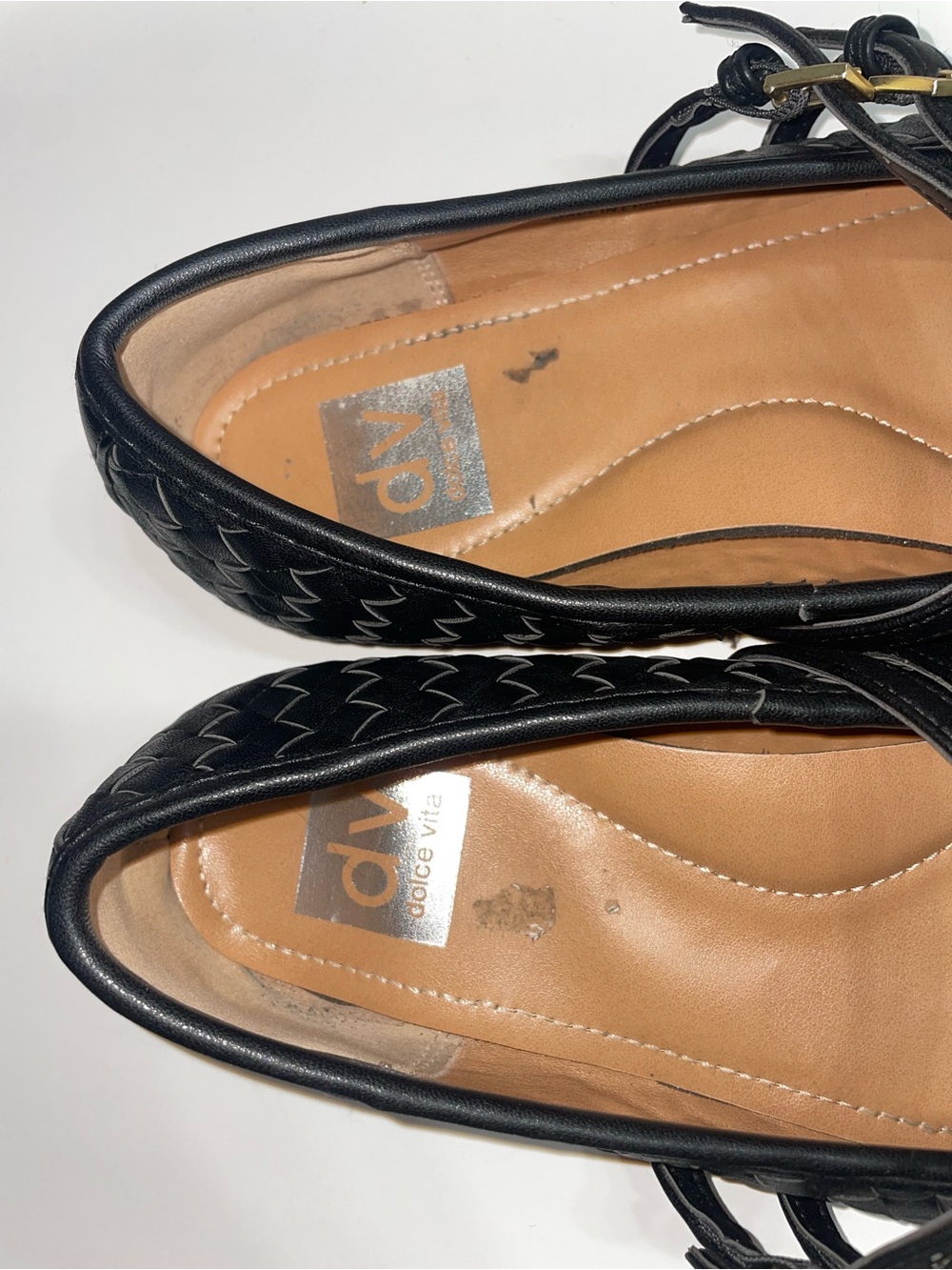 Dolce Vita Black Woven Adjustable Buckle Straps Mary Jane Flats Women’s Size 8.5 - Picture 8 of 10